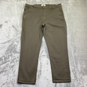 PAIGE Rianne Khaki Olive Green Chinos Pants Women Size 32 Fits 35" Grunge